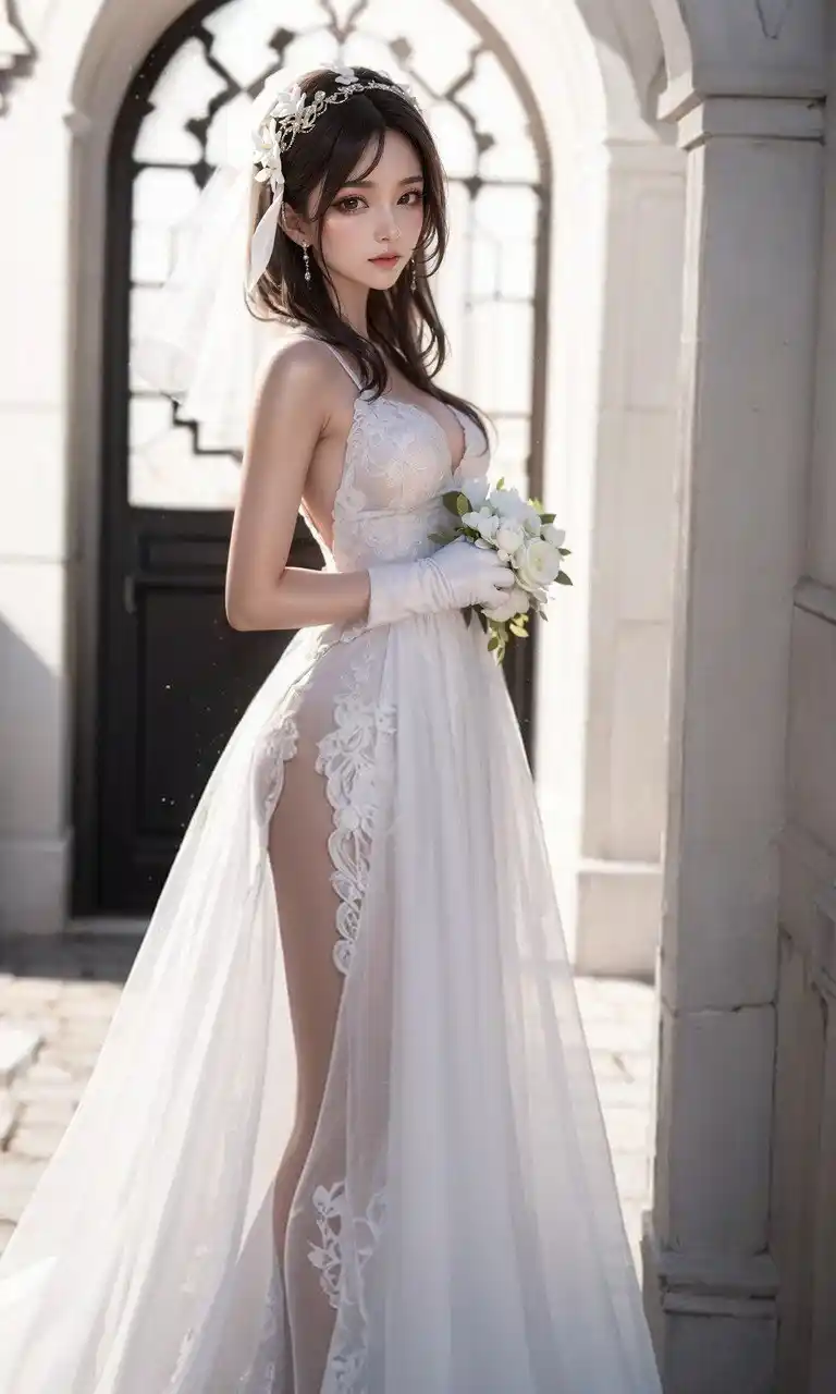 Name : Pure White Wedding Dress
