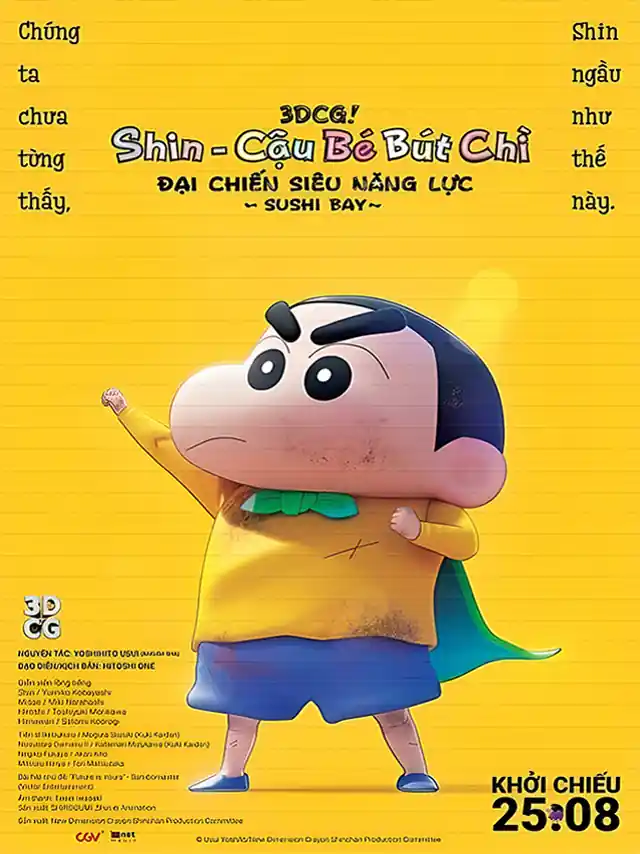 Poster phim 3DCG! Shin Cậu Bé Bút Chì: Đại Chiến Siêu Năng Lực | Sushi Bay Lồng Tiếng